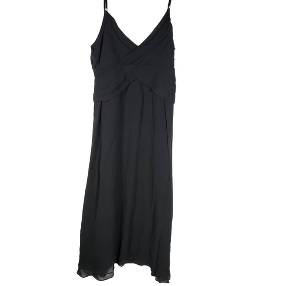 Theory Women's size 6 Layna Black Silk Adjustable Spaghetti Dress - Picture 1 of 6